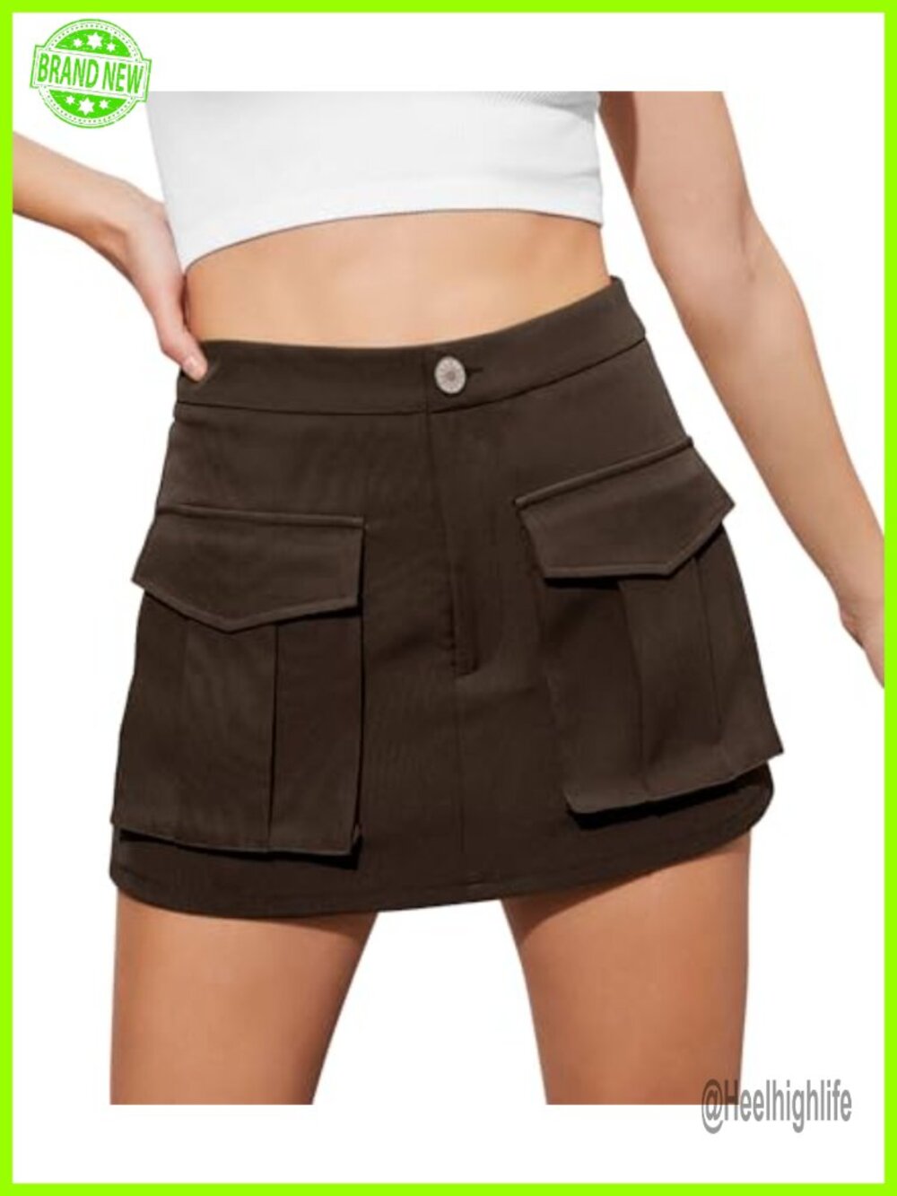 Cargo Mini Skirt Cotton Spandex Low Rise Bodycon Y2k Jean Skirt